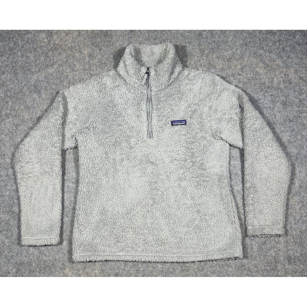Patagonia L Los Gatos 1/4 Zip Fleece Women’s S Gray Fuzzy Outdoor Sherpa READ